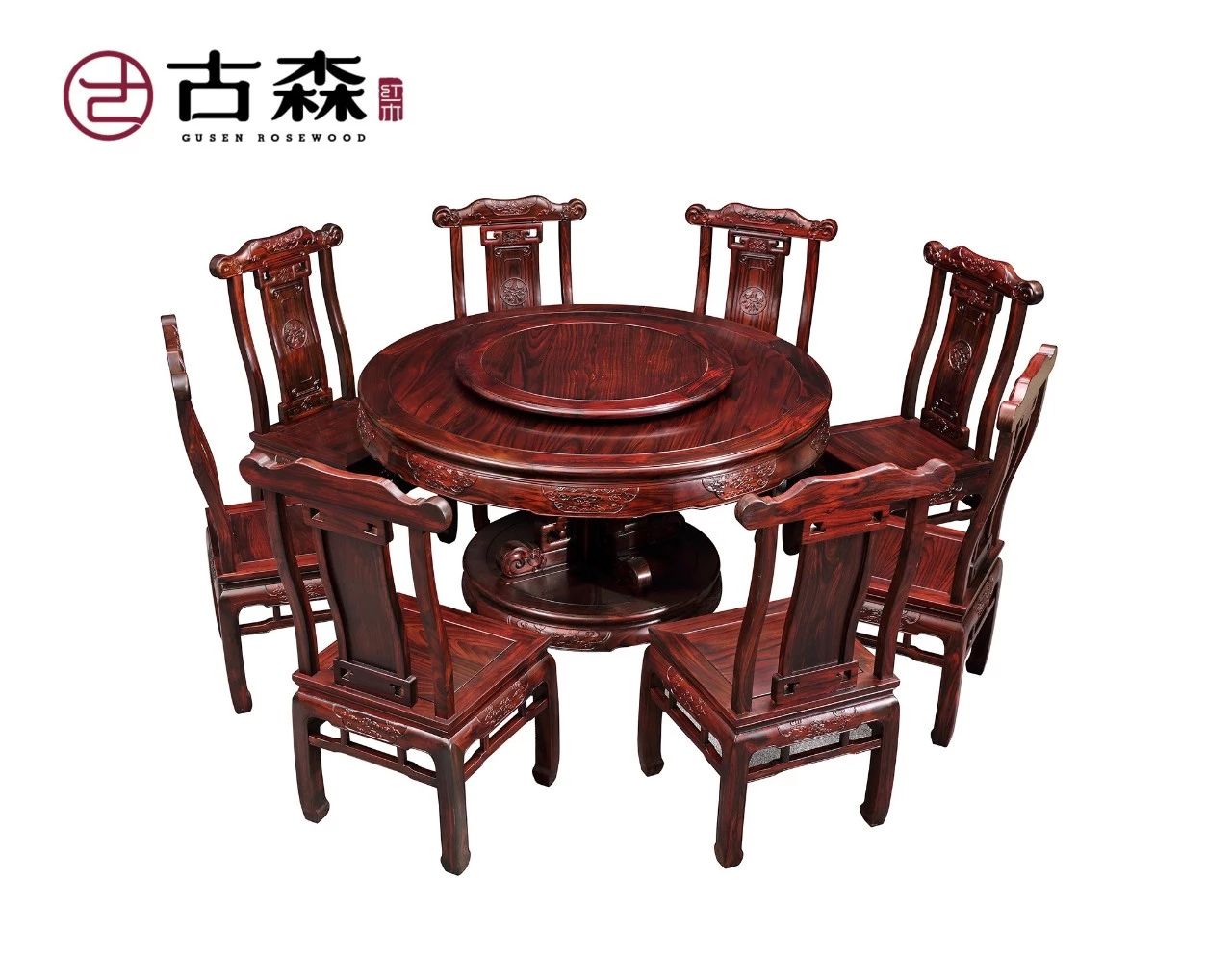 古森红木黑酸枝古韵悠扬圆台