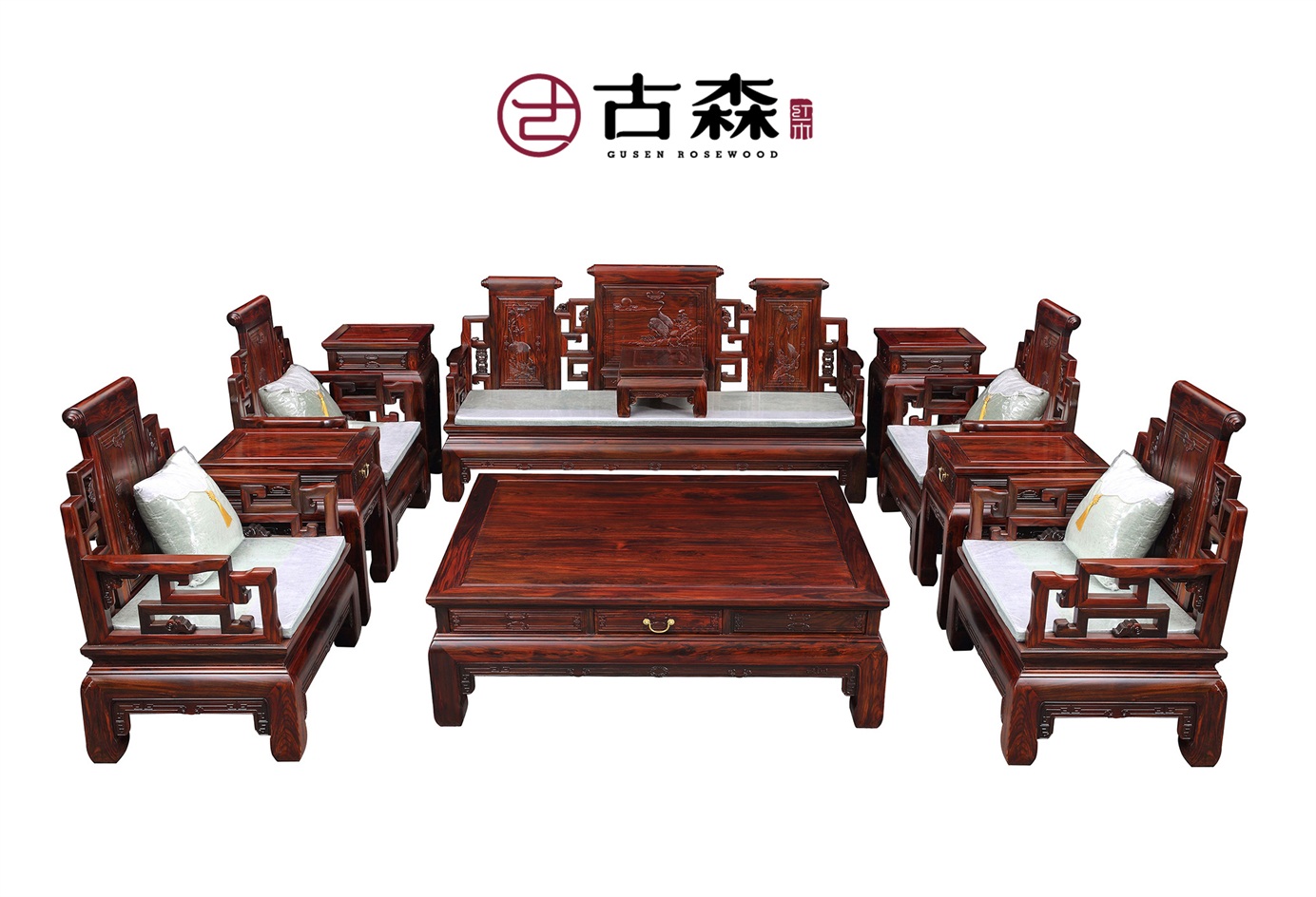 古森红木黑酸枝沙发