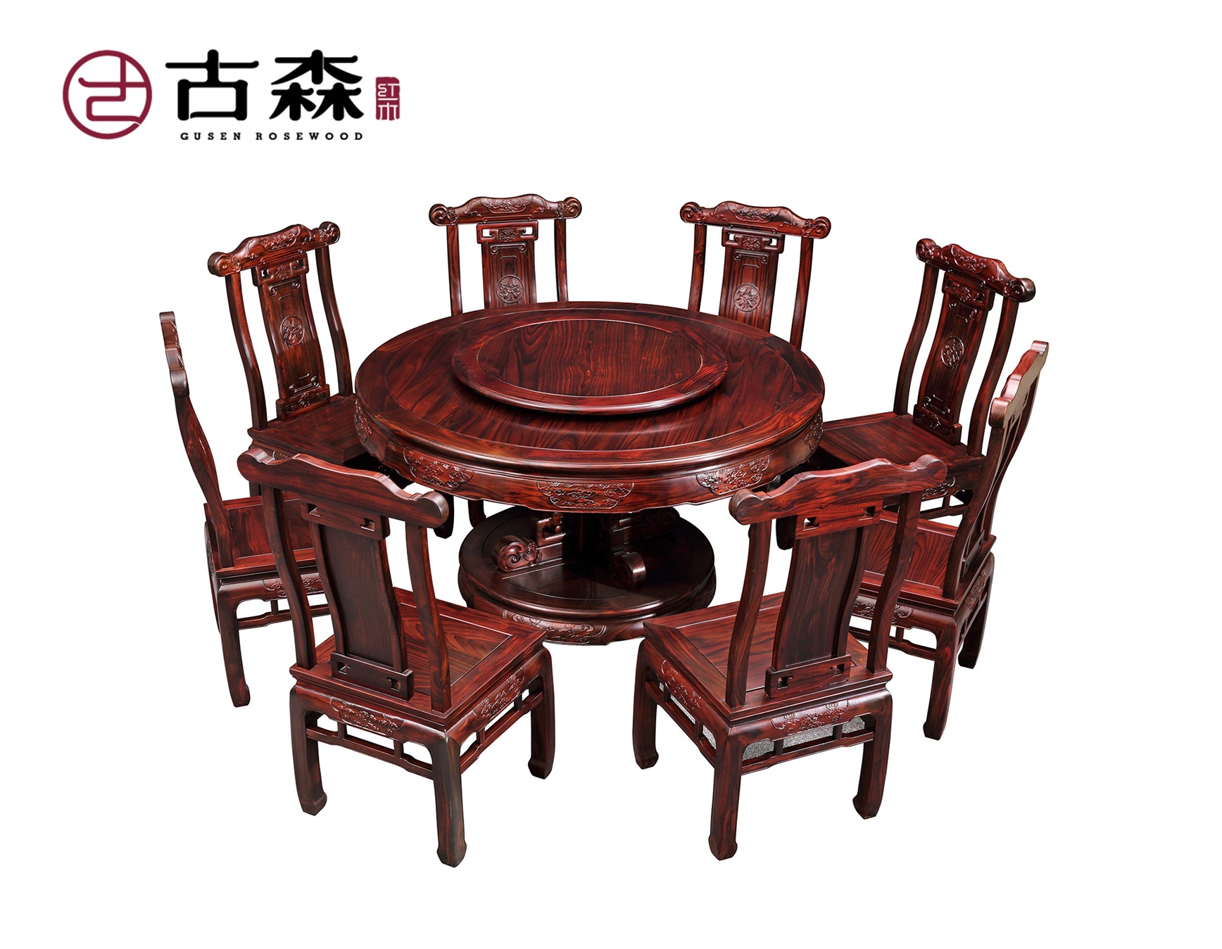 古森红木《古韵悠扬圆台》