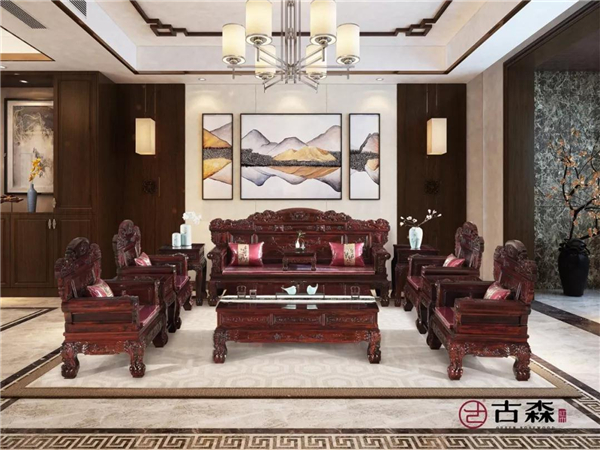 古森红木阔叶黄檀金玉满堂沙发