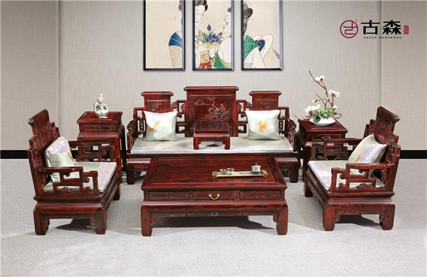 古森红木——阔叶黄檀《卷书沙发》