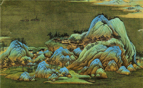 《千里江山图》局部 